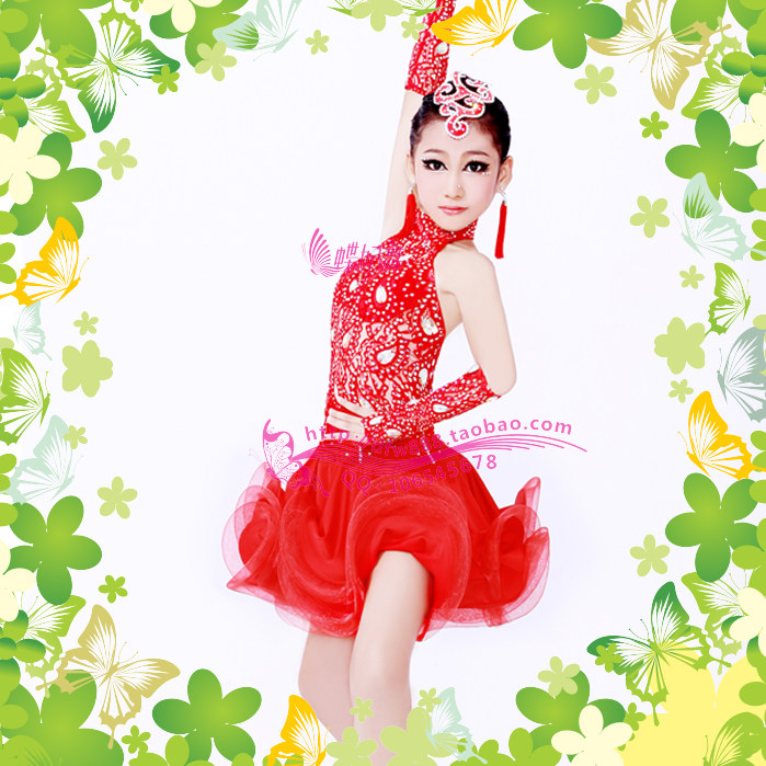 2014少儿<em>拉丁舞</em>服装新款 儿童<em>拉丁舞</em>裙 <em>女孩拉</em>