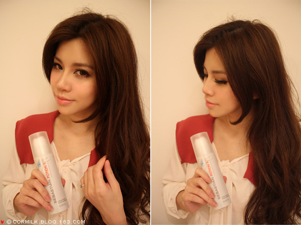 一直是长卷发的造型,都是用一次性卷发棒来完