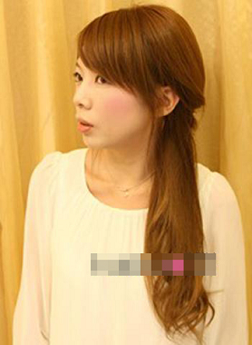 OL清爽优雅侧马尾发扎头发的步骤图型DIY_ub