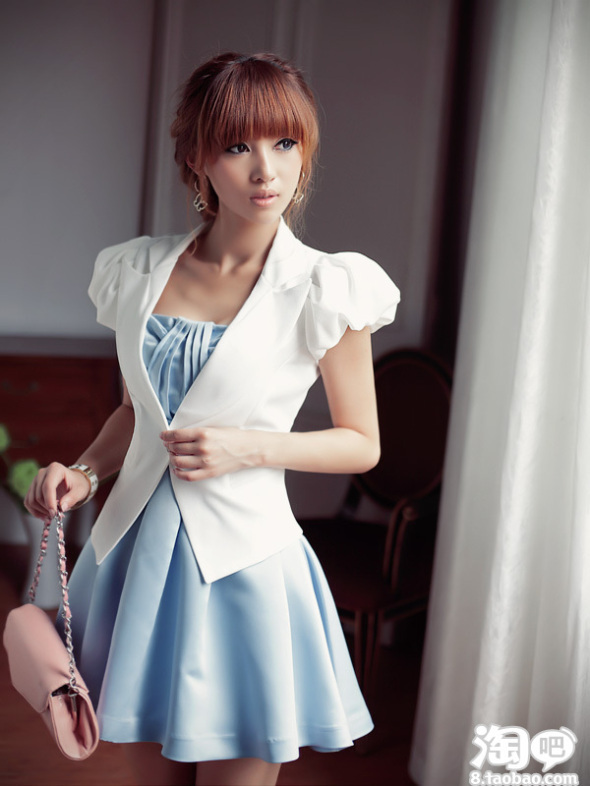 求购 白色小西装,黑色雷丝袖子–淘宝服装服饰