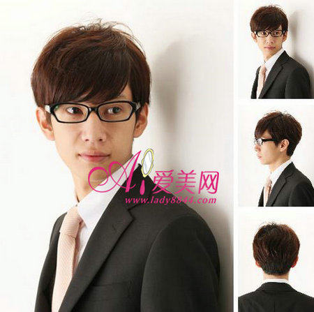 职场帅气男士<em>发型</em>西装男最女生<em>长发纹理烫发型</em>